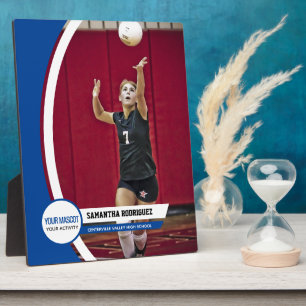 Blue Curved Frame School Photo Display