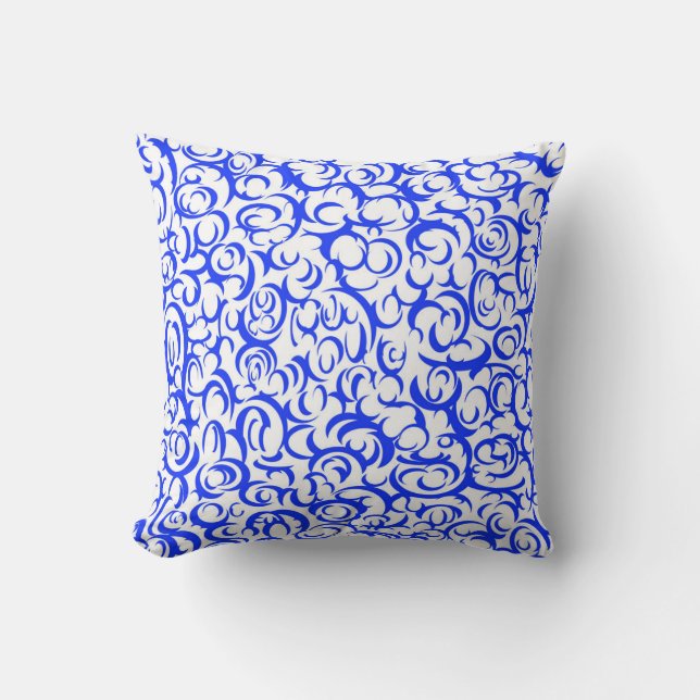 Blue Curves Cushion (Front)