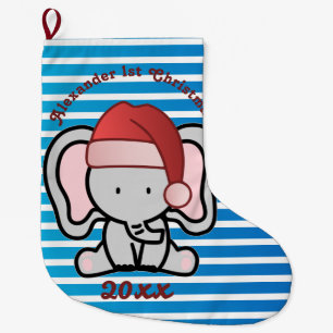 Blue Custom Baby Boy Name First Christmas 2022  Large Christmas Stocking