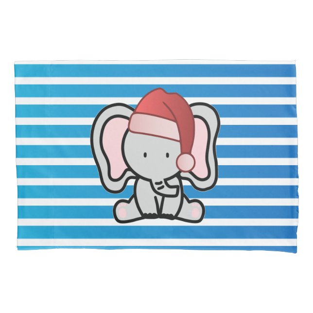 Blue Custom Baby Boy Name First Christmas 2022  Pillowcase (Front)