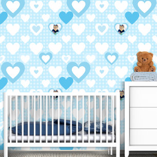 Blue Custom Baby Photo Decor Wallpaper
