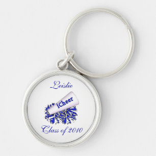 Blue Custom Cheerleader KeyChain