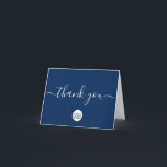 Blue Custom Customer Appreciation Professional Thank You Card<br><div class="desc">Personalise this simple and easy to use thank you folded card template with your company's logo, message, name, and social media handles. Let your clients, customers, patrons know you are grateful for their support during these uncertain times. Featuring a printed modern customisable text "thank you" script with long-tailed embellishments on...</div>