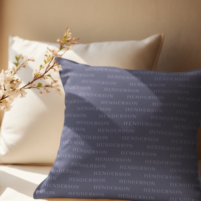 Blue Custom Family Name Pattern Cushion (Creator Uploaded)