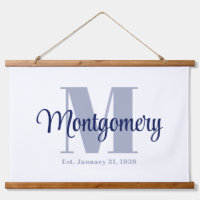 Blue Custom Family Name Sign Wedding Gift Idea 
