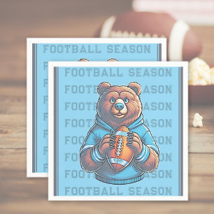 Blue Custom Football Paper Napkin