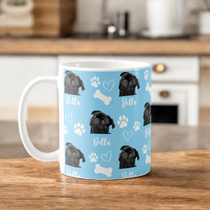 Blue Custom Love Paw Print Dog Lover Pet Photo Coffee Mug