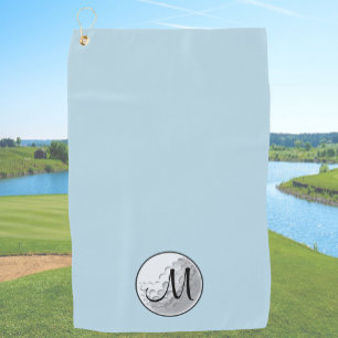 Blue custom monogram golf towel simple initial