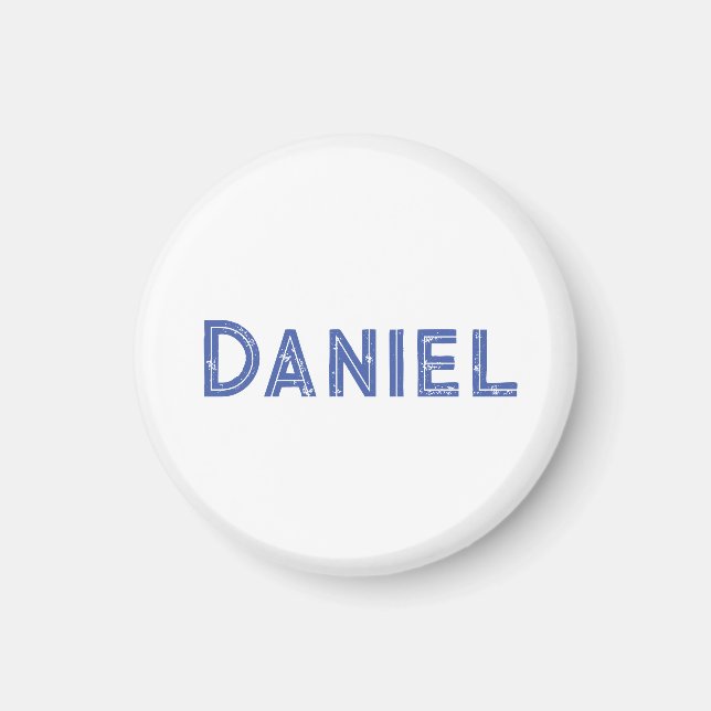 Blue custom name on white magnet (Front)