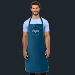 Blue Custom Name Year Master Baker Papa Apron<br><div class="desc">Bake the World a Better Place: Blue Custom Master Baker Papa Apron 👨‍🍳 Celebrating the Master Baker Papa: Recognise the skill, love, and delightful treats that emerge from Papa's kitchen with this custom apron, creating an extra layer of joy in every baking moment. 🎁 A Whisk-Taker’s Perfect Gift: Whether it's...</div>