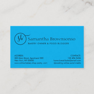 Blue Custom Photo Egg Bread Bakery Business Card