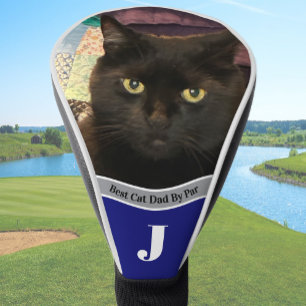 Blue Custom Photo Golf Club Cover Best Cat Dad 