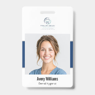Blue Custom Photo ID Dental Badge