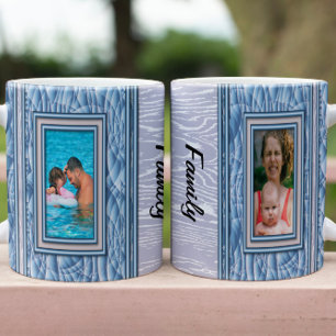 Blue Custom Photo Mug Wrap