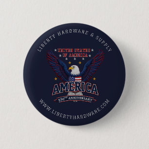 Blue Custom Promo America 250th Anniversary Eagle 6 Cm Round Badge