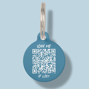 Blue Custom QR Code   Scan Pet ID Tag