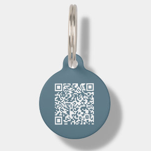 Blue Custom QR Code Scan Pet ID Tag