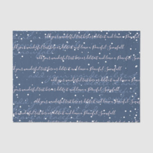 Blue Custom Script Text Elegant Christmas Tissue Paper