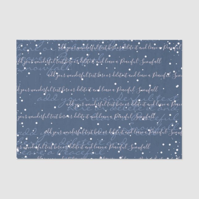 Blue | Custom Script Text Elegant Christmas Tissue Paper (Front)
