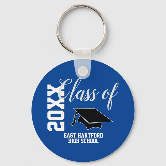Blue Custom Senior Class 2021 Favour Keychain (Front)