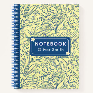 Blue Custom Spiral Notebook with Name