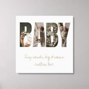 Blue Customisable 'BABY' Photo Templates Gift Canvas Print