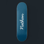 Blue Customisable Skateboard<br><div class="desc">Blue Customisable Skateboard. An elegant,  black,  trendy skateboard. Personalise with a name of your own. Make a fun gift for yourself or a birthday gift for somebody you love.</div>