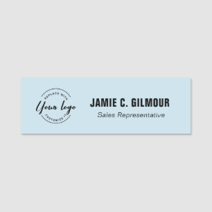 Blue customizable logo name and title tag