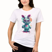 Blue Cut Rabbit Women's T-Shirt Design