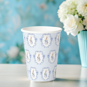 Blue Cute Bunny Boy Baby Shower Paper Cups