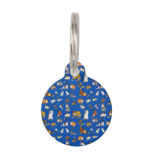 blue cute cat pattern design for cat lovers- pet tag