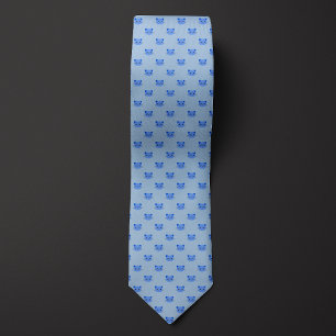Blue Cute Cat Tie