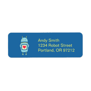 Blue Cute Clumsy Robot With Heart