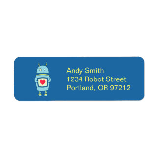 Blue Cute Clumsy Robot With Heart