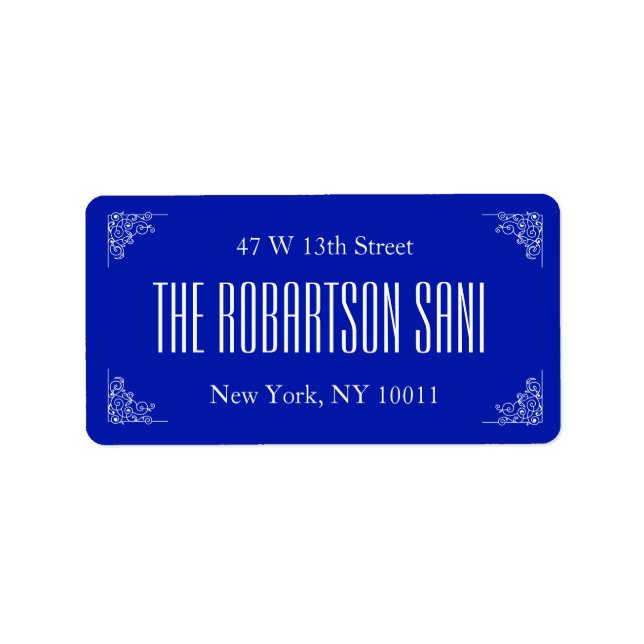 Blue Cute Couple Monogram Heart Return Address Label (Front)