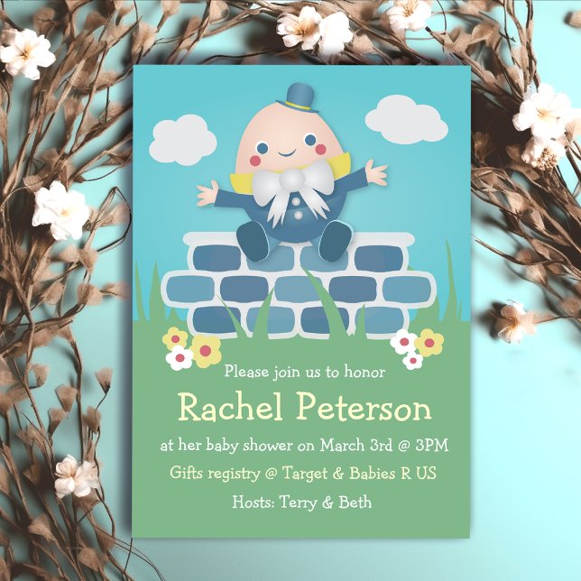 Blue Cute Humpty Dumpty Baby Shower Invitation (Blue Cute Humpty Dumpty Baby Shower Invitation
)
