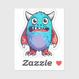 Blue cute monster