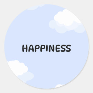 Blue cute notebook  classic round sticker