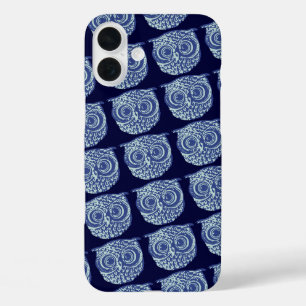 Blue cute owl picture iPhone 16 plus case