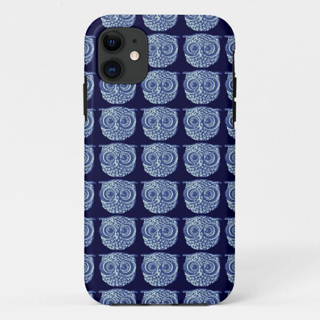 Blue cute owl picture Case-Mate iPhone case (Back)