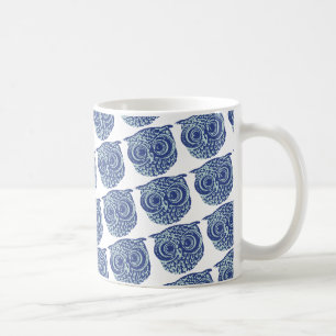 Blue cute owl picture coffee mug