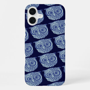 Blue cute owl picture iPhone 16 plus case