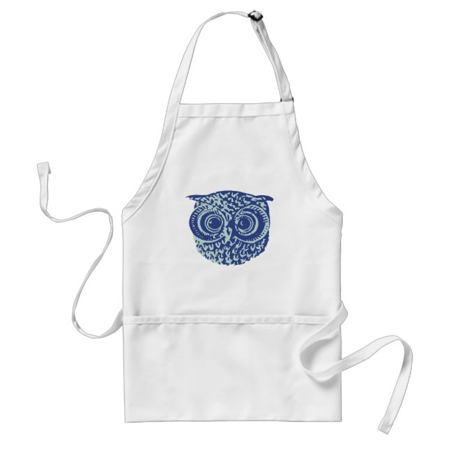 Blue cute owl picture standard apron (Front)