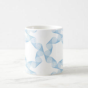 Blue, cute, simple, elegant geometric pattern art coffee mug