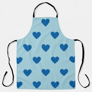 Blue Cute Simple Heart Pattern Apron