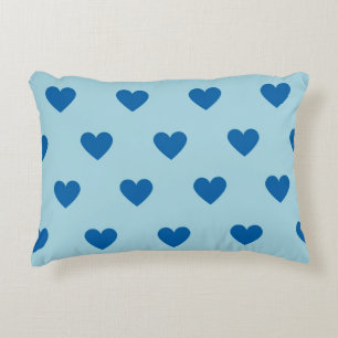 Blue Cute Simple Heart Pattern Decorative Cushion