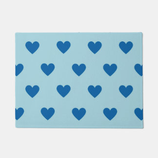 Blue Cute Simple Heart Pattern Doormat