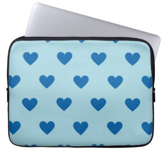Blue Cute Simple Heart Pattern Laptop Sleeve