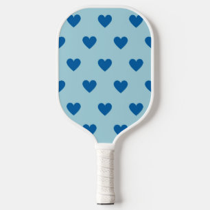 Blue Cute Simple Heart Pattern Pickleball Paddle