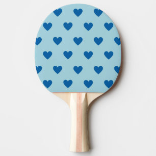 Blue Cute Simple Heart Pattern Ping Pong Paddle